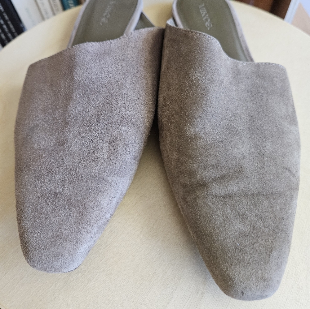 vince gena suede leather nubuck cottage boho slipper flat indie urban slide mule - Picture 3 of 7